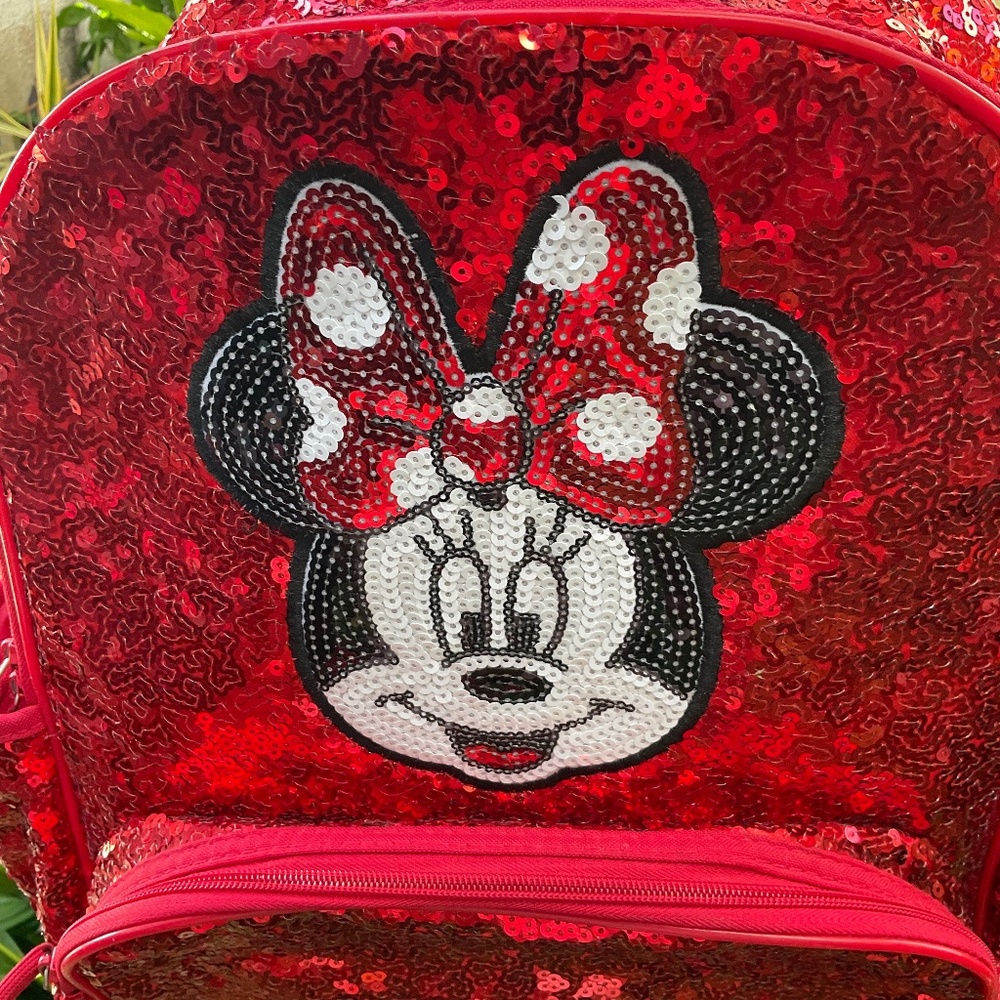 Disney Red Sequined Minnie Mouse Backpack